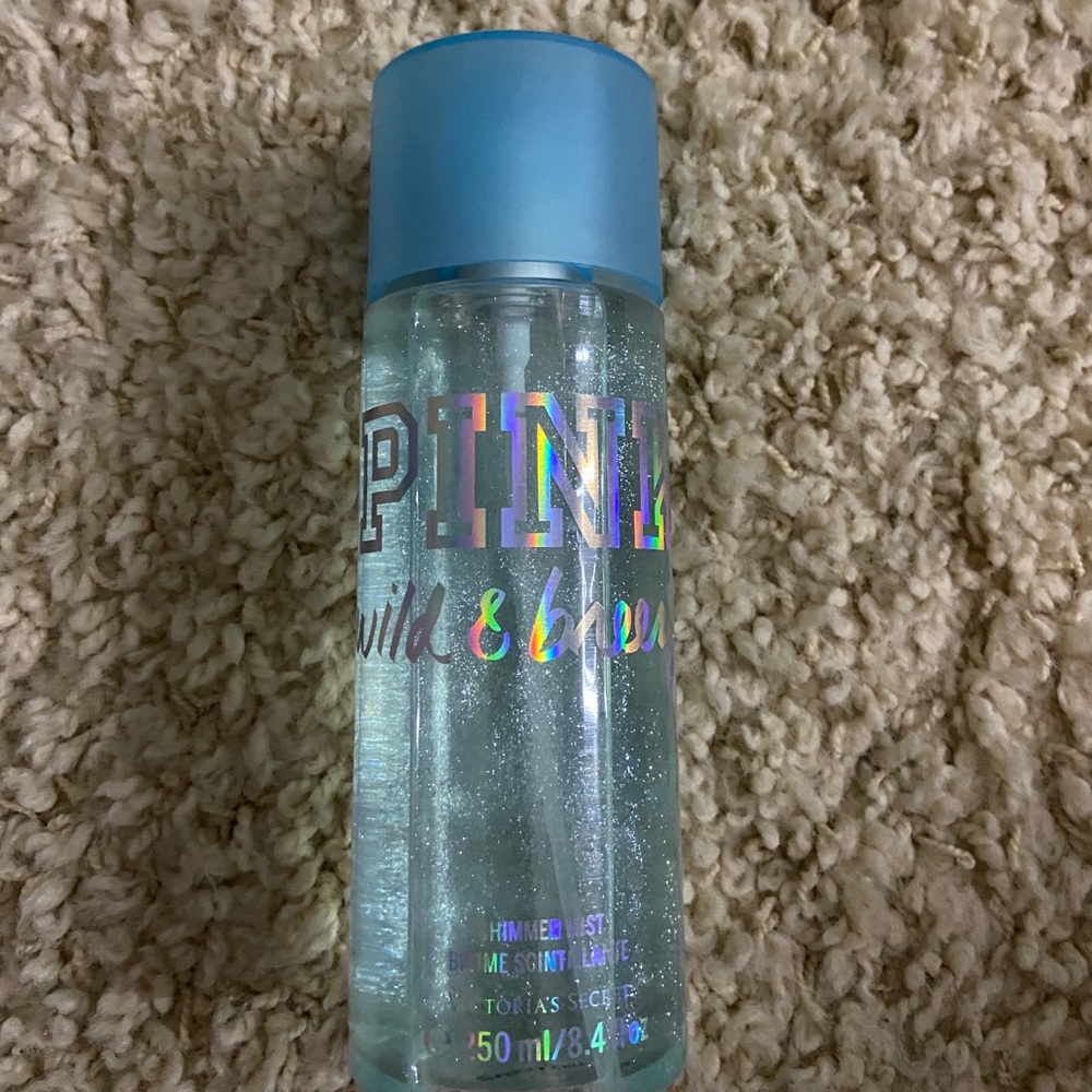 “wild and breezy” PINK scented shimmery spray